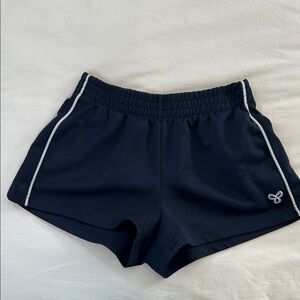 TNA Navy Athletic Shorts with side stripes
